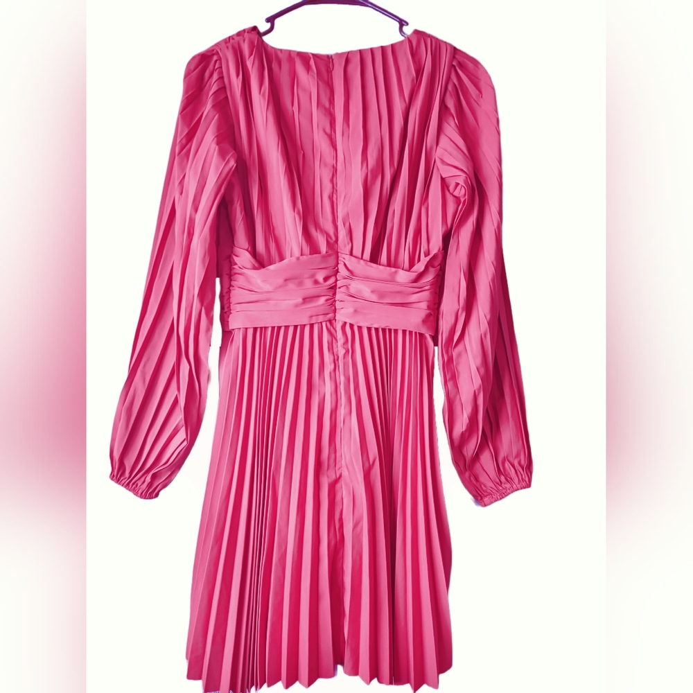Aureta Anthropologie Raspberry Long Sleeve Dress - Picture 3 of 8